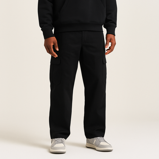 Pantaloni Cargo Essentials Neri – Vento Urbano