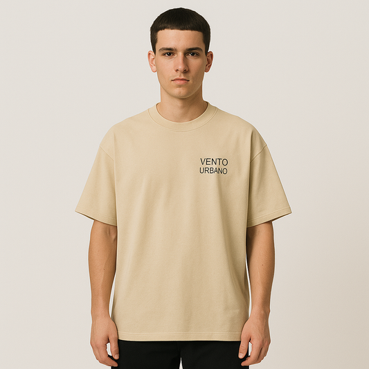 T-shirt Vento Urbano Logo Small - Beige Sabbia