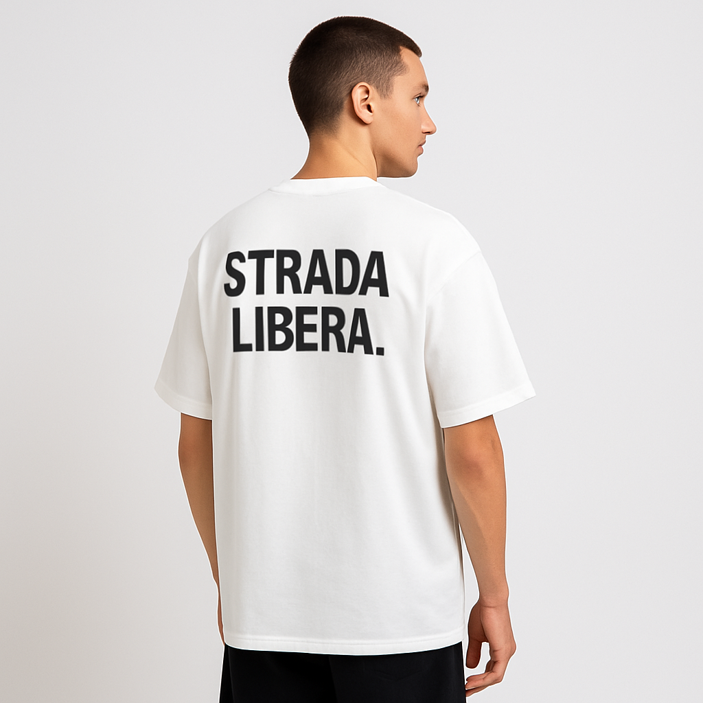 T-shirt Vento Urbano "Strada Libera" - Bianco